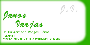 janos varjas business card